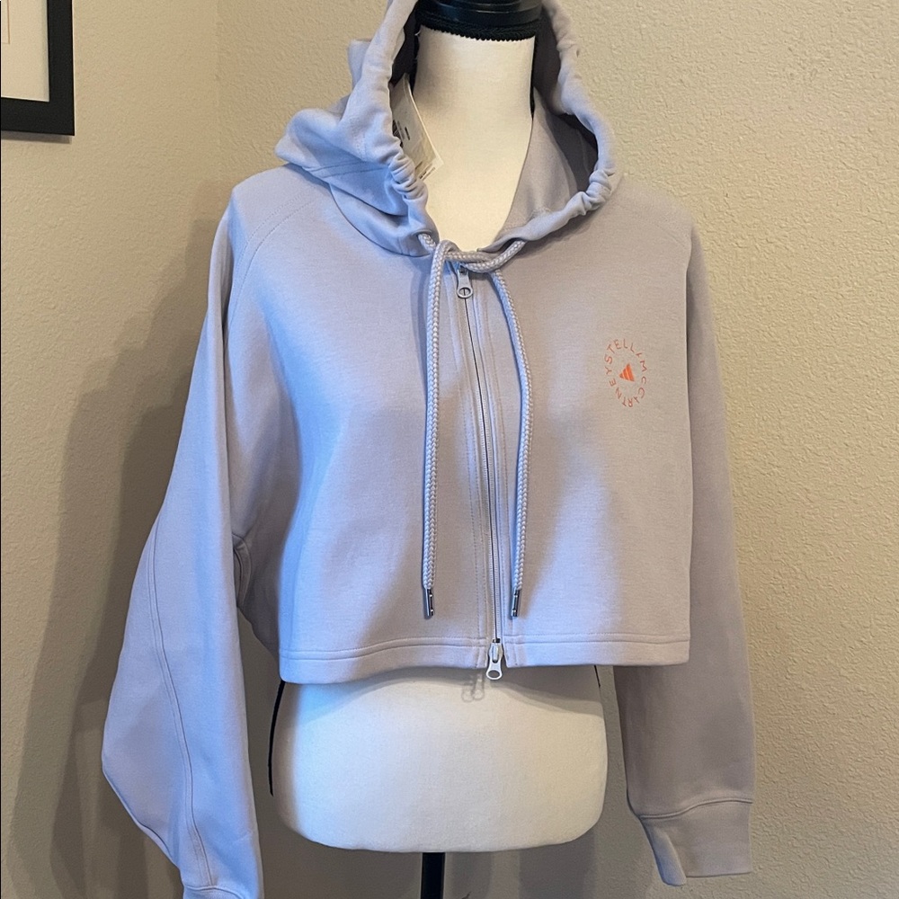 Stella McCartney / Adidas Collab Grey cropped  Hoodie. NEW w tags